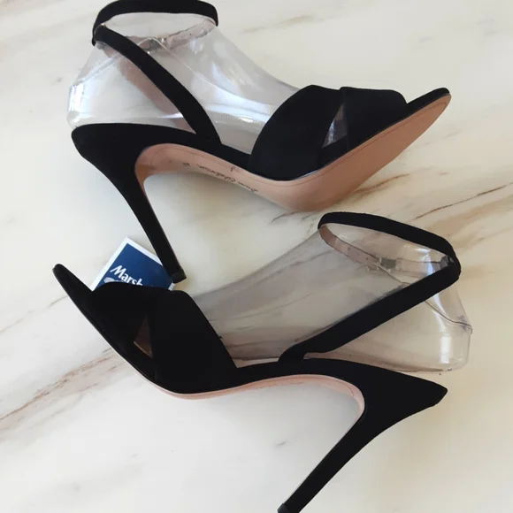 SAM EDELMAN Aly Ankle Strap Black Suede Dressy High Heel Sandal Sz 8.5 - NWT - Picture 3 of 10